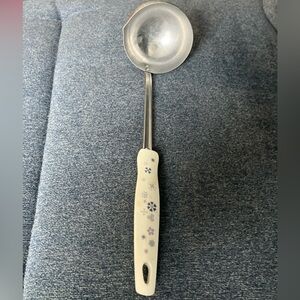 Vintage EKCO Soup Ladle Blue & Purple Floral Pattern On Handle Stainless Steel